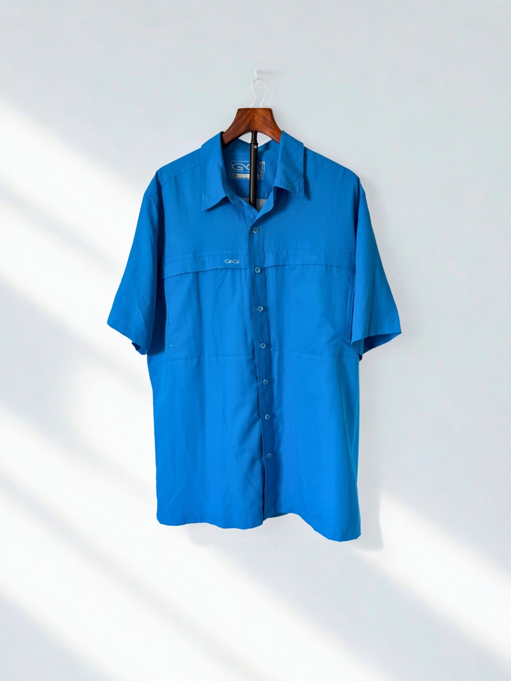 GameGuard Outdoors MicroFiber Fishing Shirt Men's 2X Blue Short Sleeve